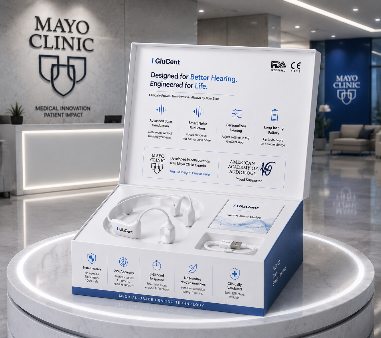 🔥 Final 2 Hours : Only Limited Stock Left🏆GluCent®  Bone Conduction Smart Hearing Headphones （Mayo Clinic Recommended）