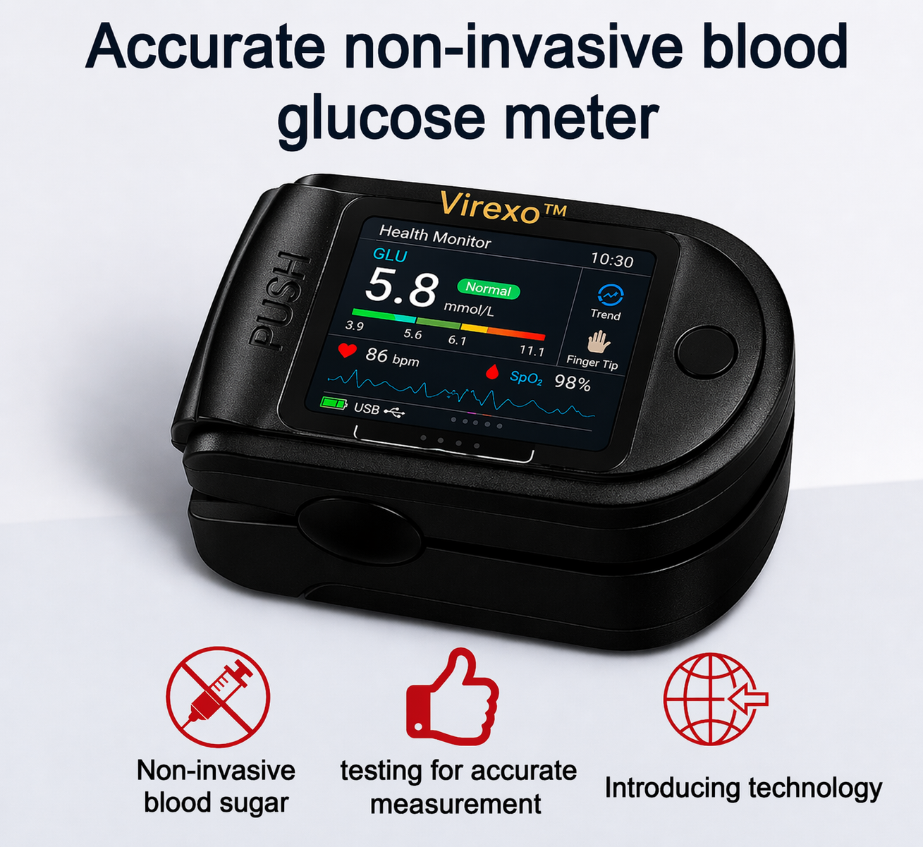 Virexo™ Develops Newly Launched Non-Invasive Smart Blood Sugar Tracking Device| High-Precision 99.9% Accuracy | TGA Certified
