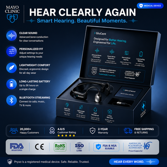 🔥 Final 2 Hours : Only Limited Stock Left🏆GluCent®  Bone Conduction Smart Hearing Headphones （Mayo Clinic Recommended）