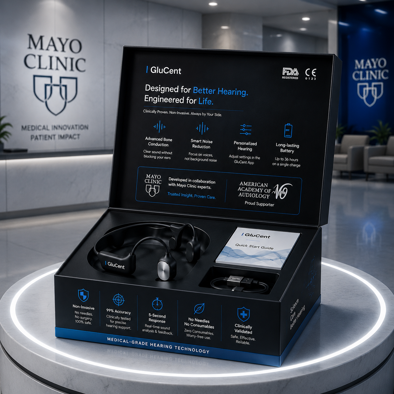 🔥 Final 2 Hours : Only Limited Stock Left🏆GluCent®  Bone Conduction Smart Hearing Headphones （Mayo Clinic Recommended）